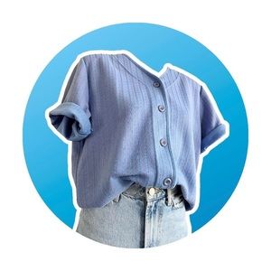 Vintage striped patterned 90s button down tee